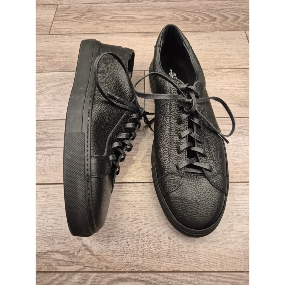 Opie Way James Court Black Tumbled Leather Low Top Sneakers Mens‎ Sz 13 RARE